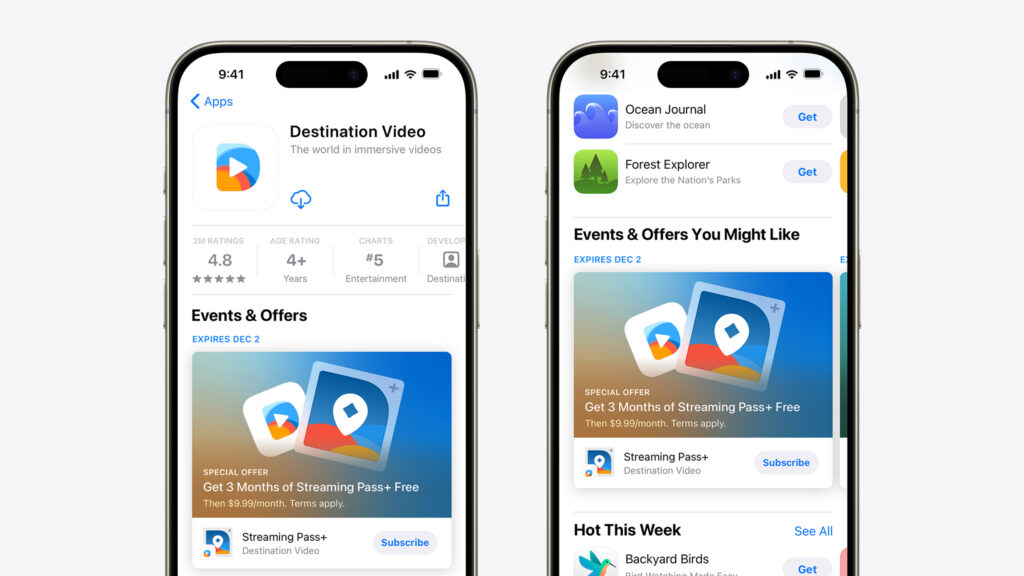Win-back offers app store